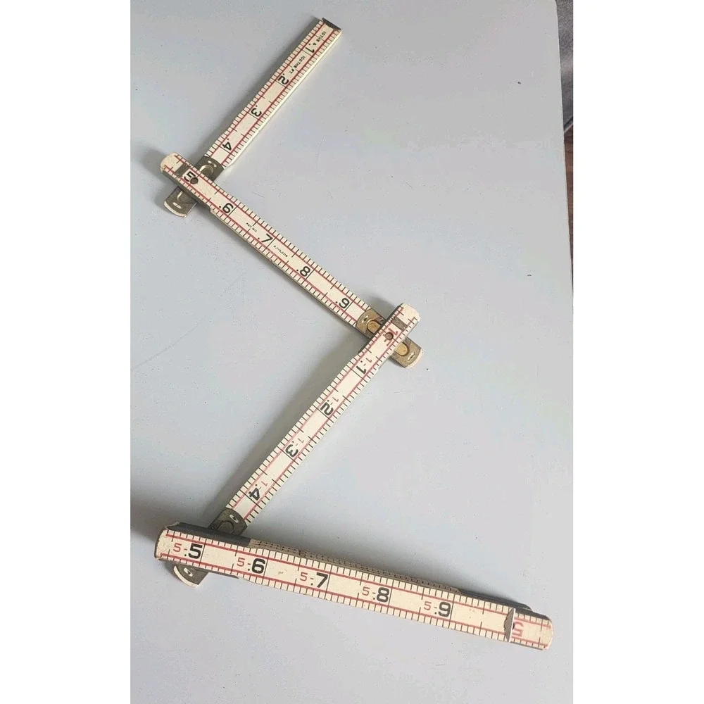Vintage Lufkin Ruler 1066D 6 Ft. Red End Rugged Engineers Folding  Wood